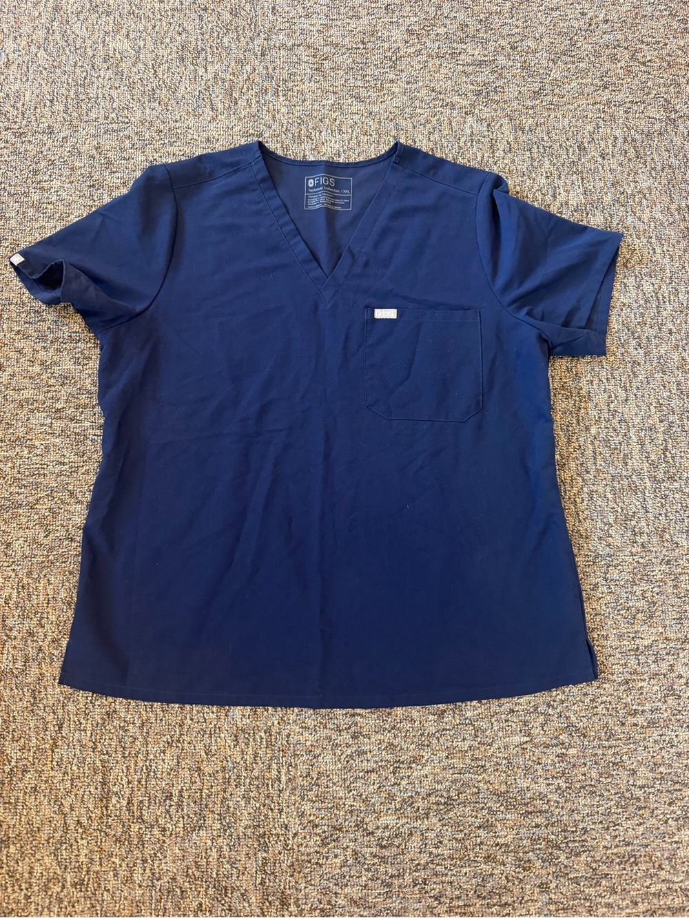Figs Technical Collection Women’s Catarina One Pocket Navy V-Neck Scrub FW1000